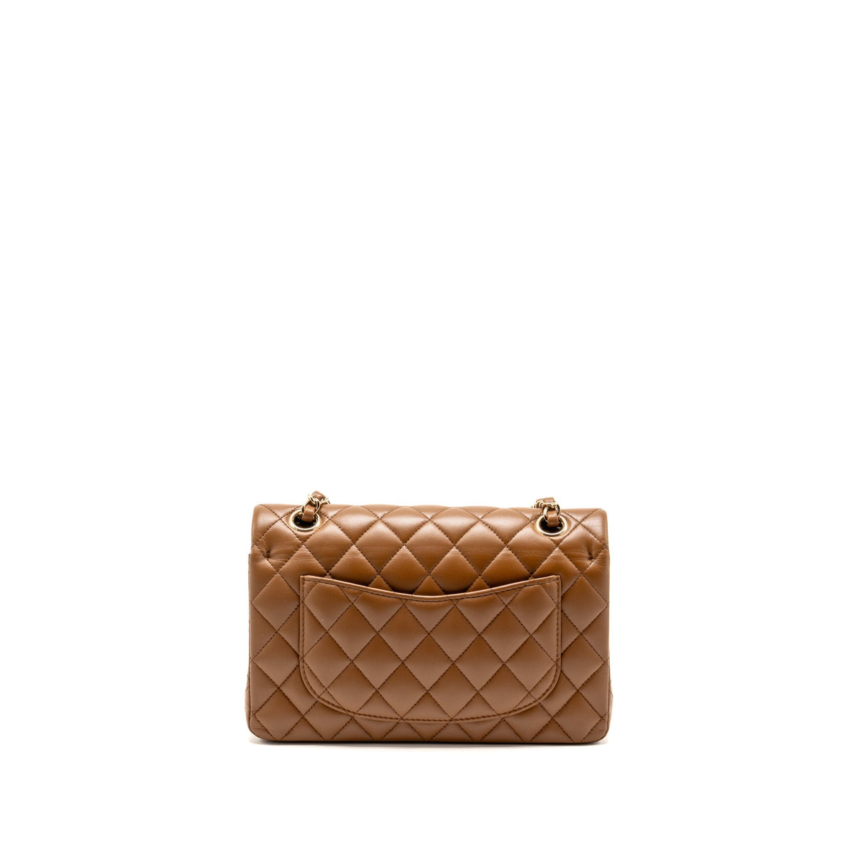Chanel Small Classic Double Flap Bag Lambskin Dark Brown GHW (Microchip)