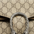 GUCCI DIONYSUS GG SHOULDER BAG GG SUPREME CANVAS / SUEDE BEIGE SHW