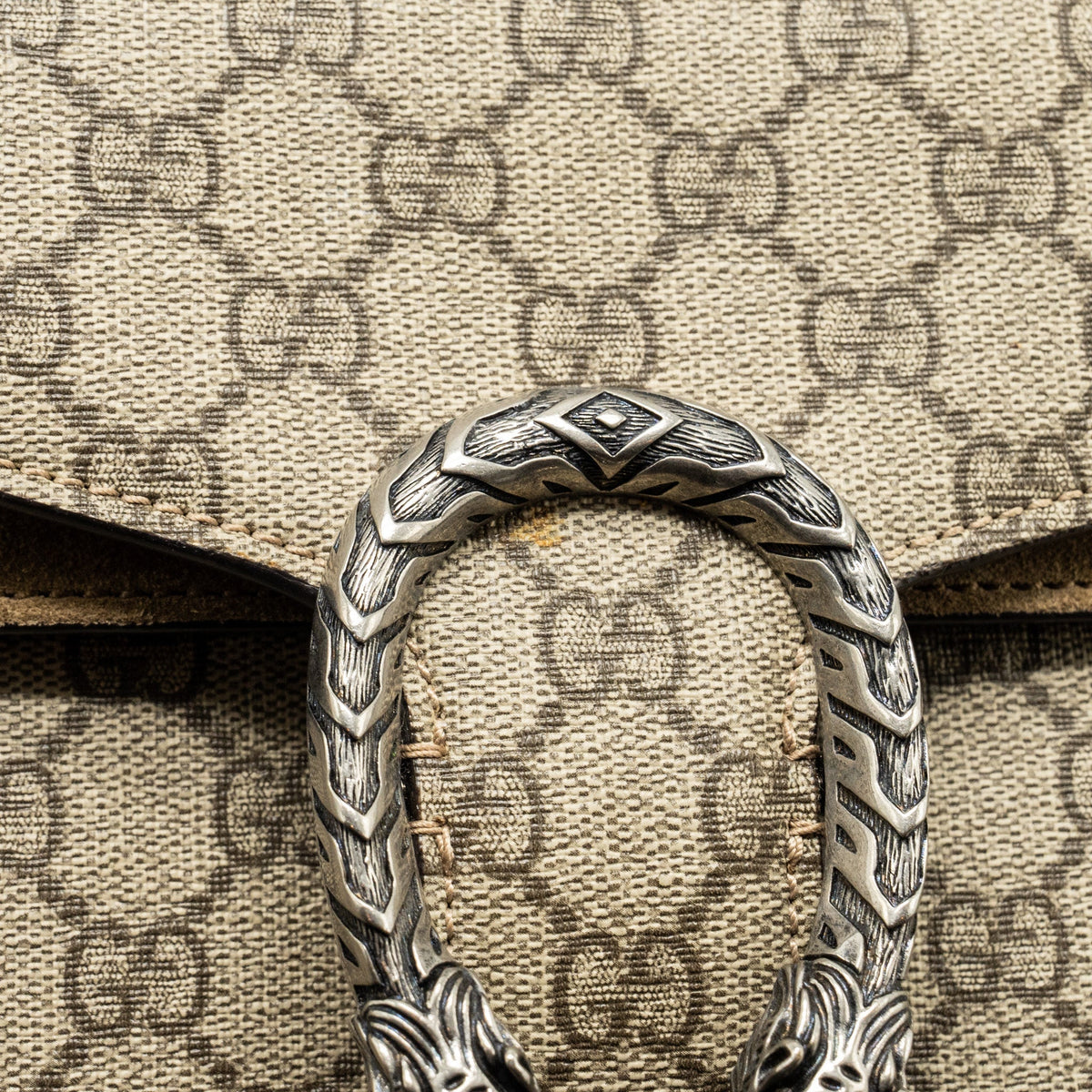 GUCCI DIONYSUS GG SHOULDER BAG GG SUPREME CANVAS / SUEDE BEIGE SHW