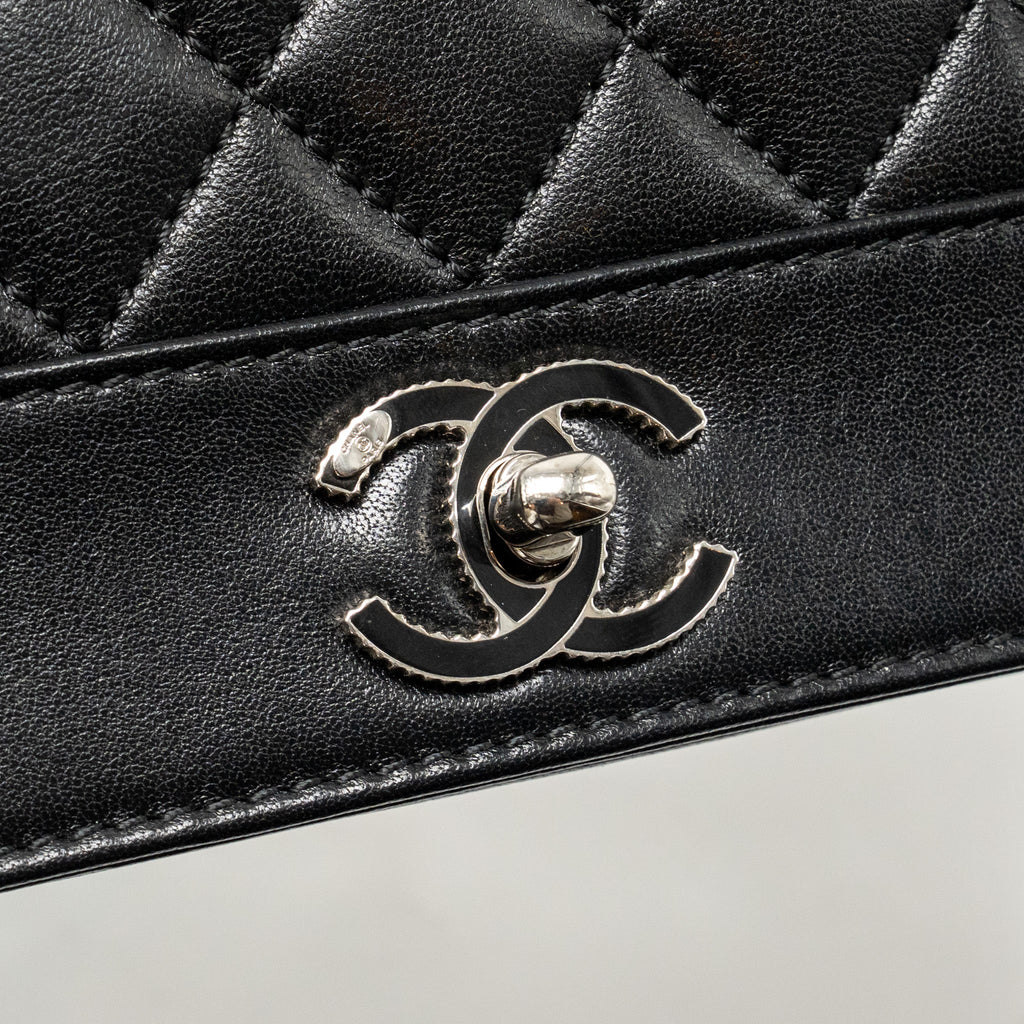 Chanel mademoiselle flap bag lambskin black SHW