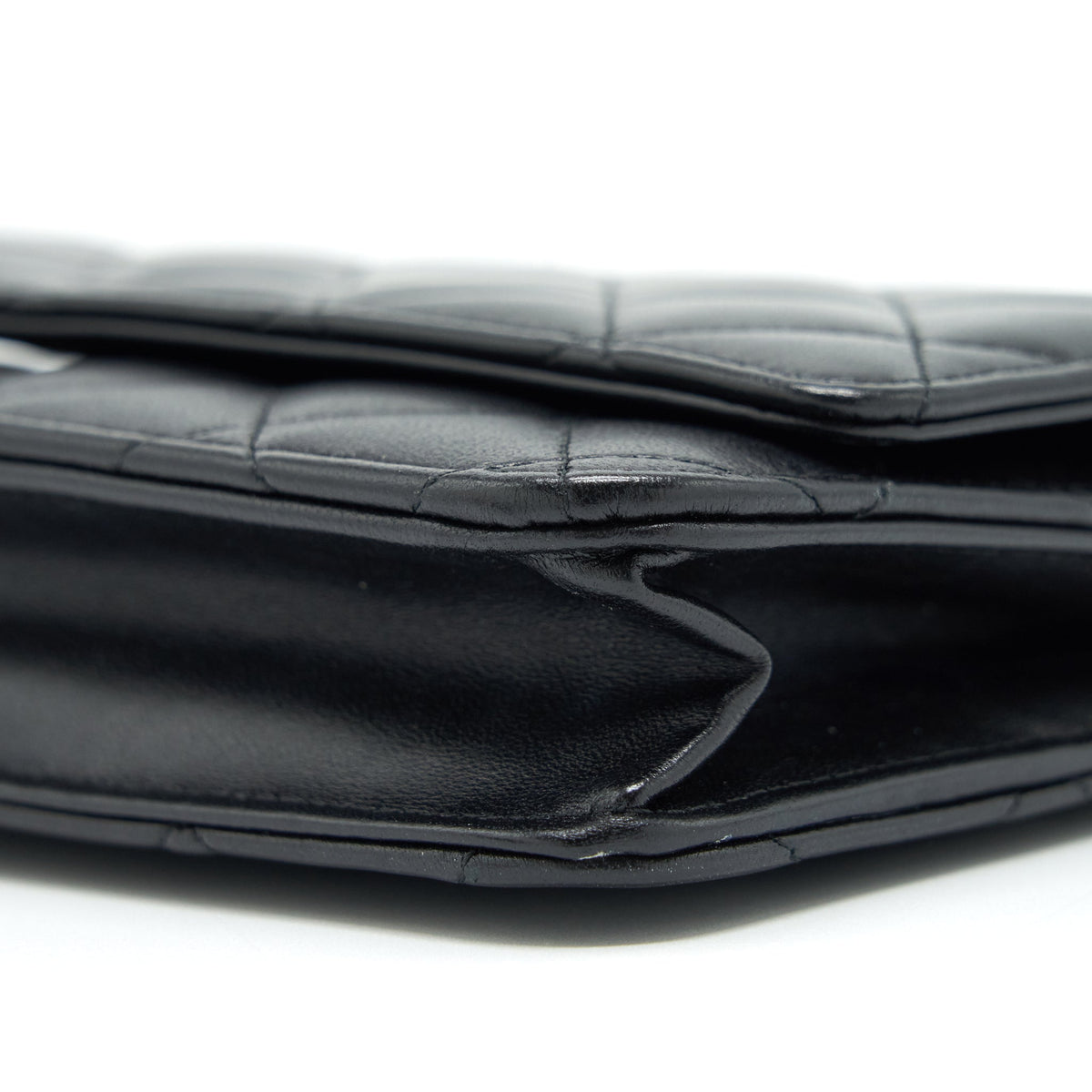CHANEL CLASSIC WALLET ON CHAIN LAMBSKIN BLACK SHW