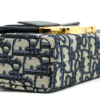 DIOR MONTAIGNE MINI BOX BAG BLUE OBLIQUE GHW