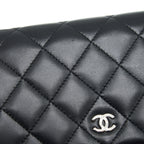 CHANEL CLASSIC WALLET ON CHAIN LAMBSKIN BLACK SHW