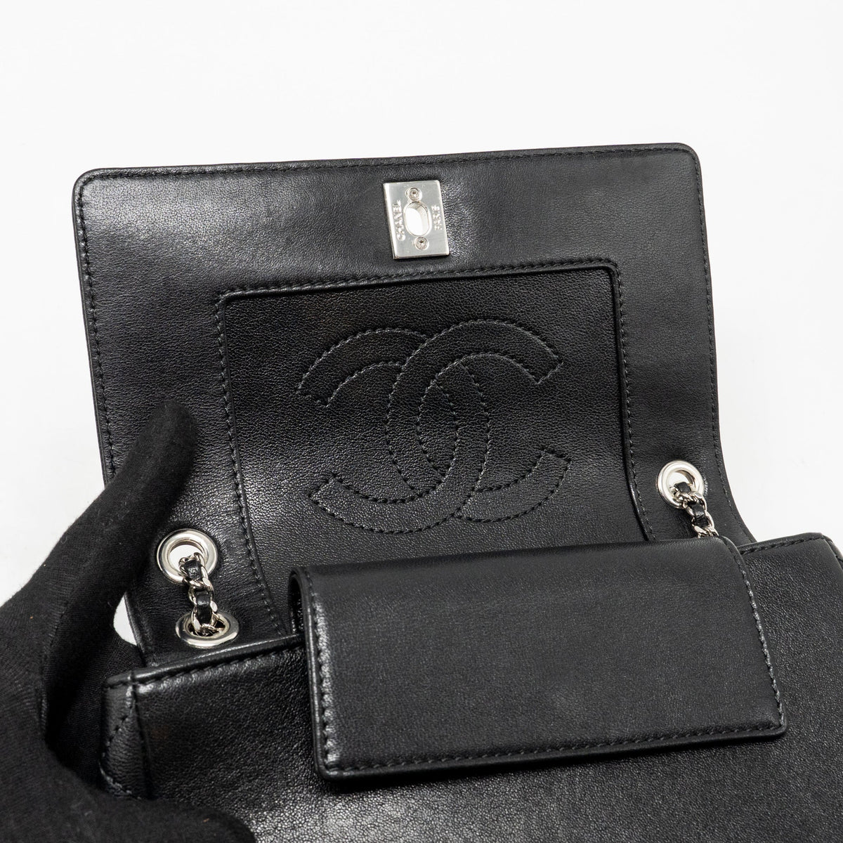 Chanel mademoiselle flap bag lambskin black SHW