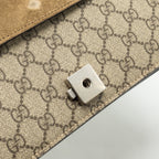 GUCCI DIONYSUS GG SHOULDER BAG GG SUPREME CANVAS / SUEDE BEIGE SHW