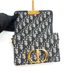 DIOR MONTAIGNE MINI BOX BAG BLUE OBLIQUE GHW