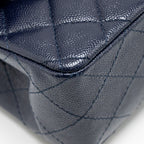 CHANEL SMALL CLASSIC DOUBLE FLAP BAG CAVIAR NAVY GHW (MICROCHIP)