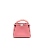 Fendi Mini Peekaboo No Maniglia Bag Nappa Leather Pink SHW with Pink Shearling and Clear Acrylic Replacement Top Handles (Sell in Set)