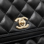 Chanel Quilted square flap bag lambskin black LGHW