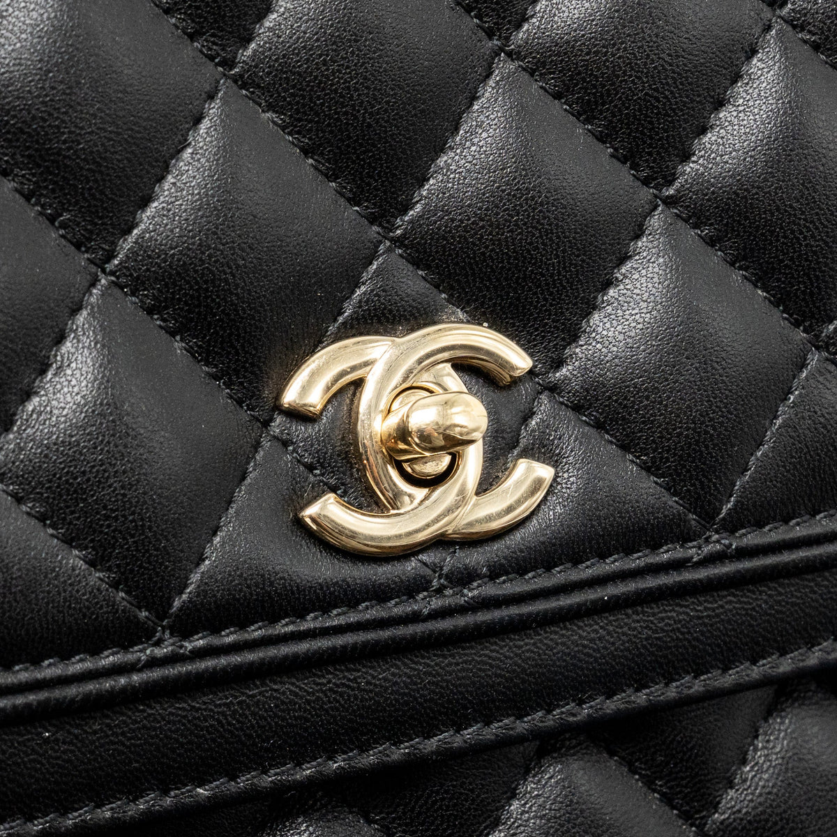 Chanel Quilted square flap bag lambskin black LGHW