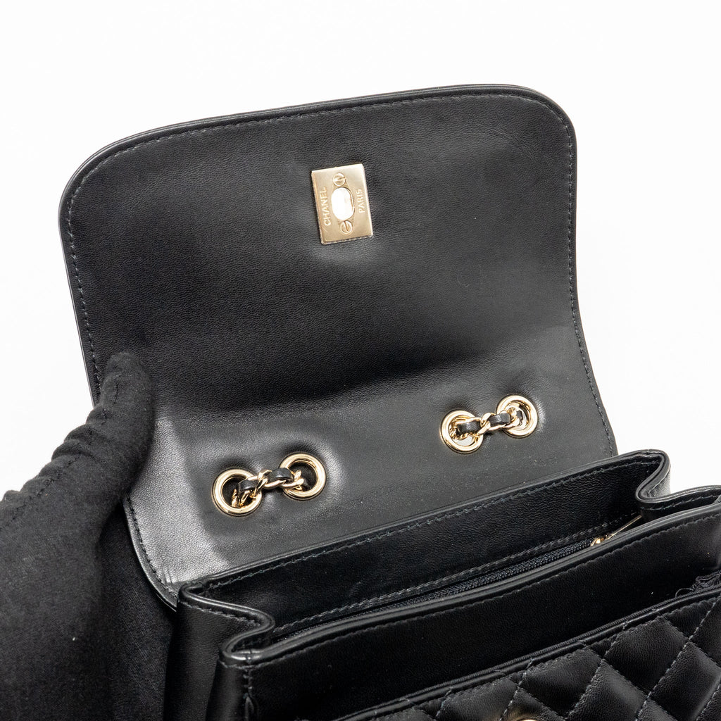 Chanel Quilted square flap bag lambskin black LGHW