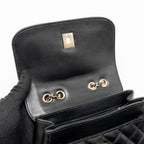 Chanel Quilted square flap bag lambskin black LGHW