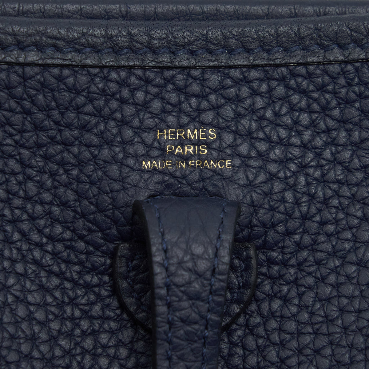 HERMES MINI EVELYNE CLEMENCE BLUE NUIT/BLUE INDIGO GHW YEAR 2020
