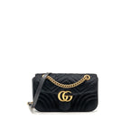 Gucci Medium GG Marmont Shoulder Bag Velvet Black GHW