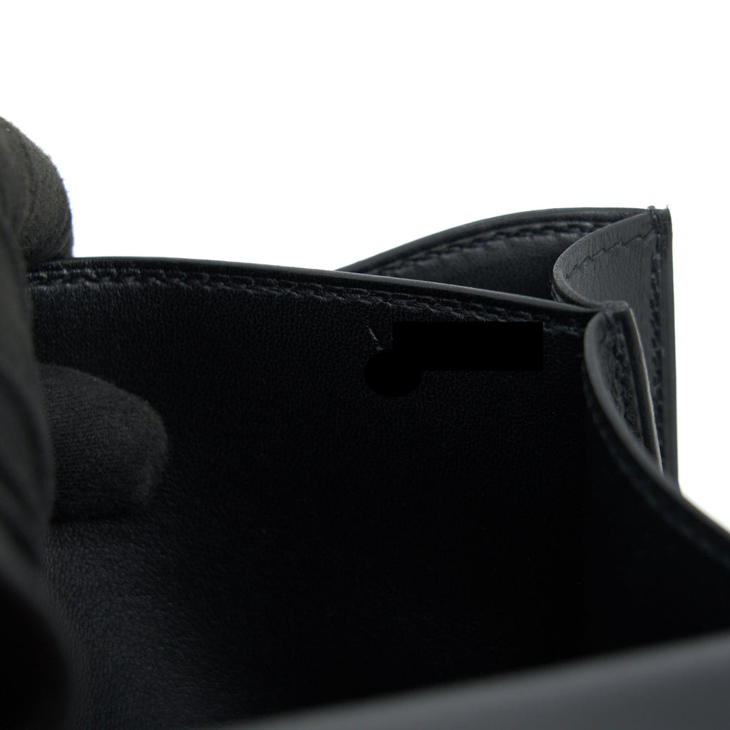 HERMES MINI CONSTANCE MONSTEUR LEATHER LIZARD BUCKLE BLACK/ OMBRE SHW