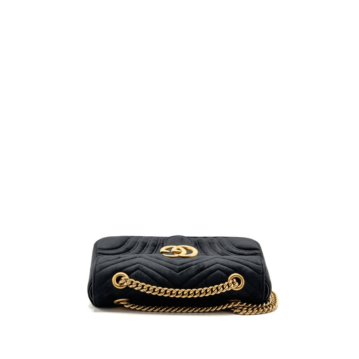 Gucci Medium GG Marmont Shoulder Bag Velvet Black GHW