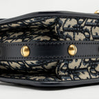 DIOR ADDICT VERTICAL MESSENGER BAG OBLIQUE CANVAS BLUE GHW