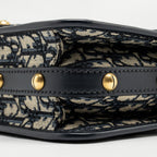 DIOR ADDICT VERTICAL MESSENGER BAG OBLIQUE CANVAS BLUE GHW