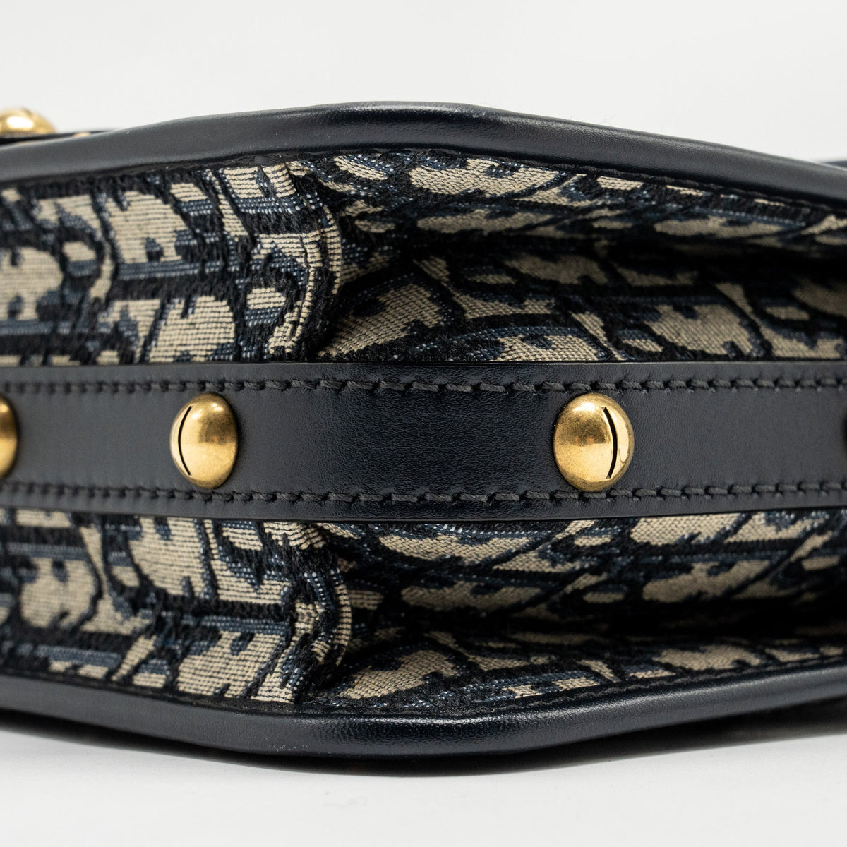 DIOR ADDICT VERTICAL MESSENGER BAG OBLIQUE CANVAS BLUE GHW