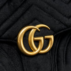 Gucci Medium GG Marmont Shoulder Bag Velvet Black GHW