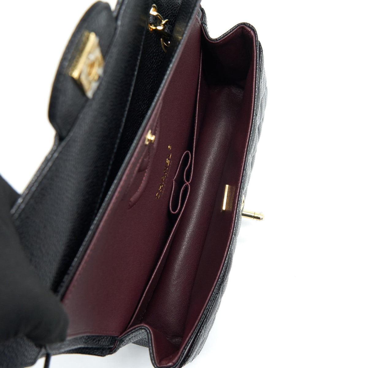 CHANEL MEDIUM CLASSIC DOUBLE FLAP BAG CAVIAR BLACK GHW (MICROCHIP)