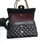 CHANEL MEDIUM CLASSIC DOUBLE FLAP BAG CAVIAR BLACK GHW (MICROCHIP)