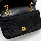 Gucci Medium GG Marmont Shoulder Bag Velvet Black GHW