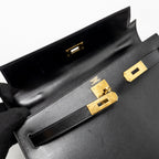 HERMES VINTAGE KELLY 32 BOX BLACK GHW