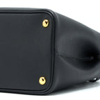 PRADA SAFFIANO DOUBLE BAG CALFSKIN BLACK GHW