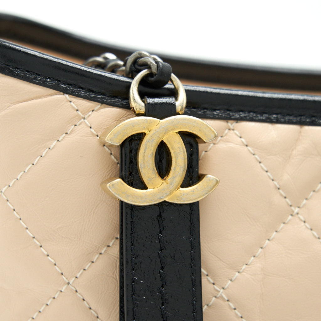 CHANEL GABRIELLE HOBO BAG BEIGE / BLACK