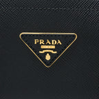 PRADA SAFFIANO DOUBLE BAG CALFSKIN BLACK GHW