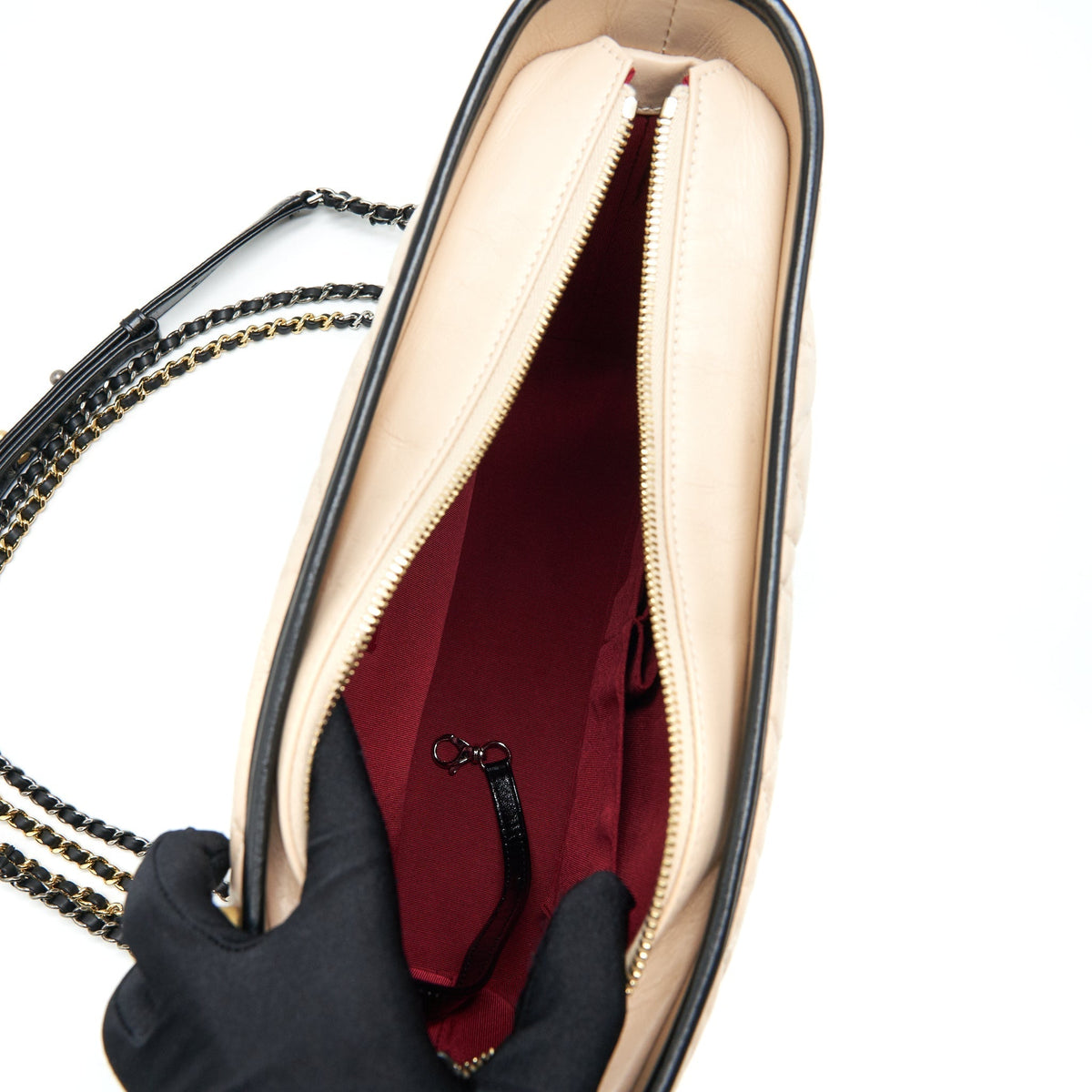 CHANEL GABRIELLE HOBO BAG BEIGE / BLACK