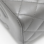 CHANEL TOP HANDLE LONG VANITY WITH CHAIN LAMBSKIN GREY LGHW (MICROCHIP)