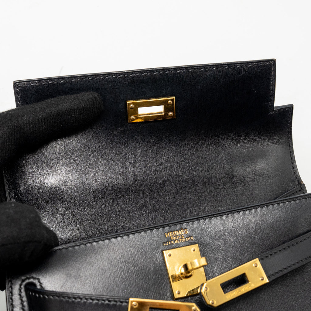 Hermes vintage mini kelly 20 box black GHW