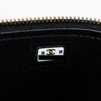 CHANEL TOP HANDLE LONG VANITY WITH CHAIN LAMBSKIN BLACK GHW(MICROCHIP)