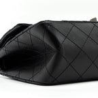 CHANEL LARGE 2.55 REISSUE FLAP BAG AGED CALFSKIN BLACK RUTHENIUM HARDWARE (MICROCHIP)
