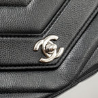 CHANEL ENVELOP FLAP BAG CHEVRON CAVIAR BLACK SHW