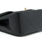 CHANEL MINI SQUARE FLAP BAG LAMBSKIN BLACK LGHW (MICROCHIP)