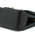 CHANEL MINI SQUARE FLAP BAG LAMBSKIN BLACK LGHW (MICROCHIP)