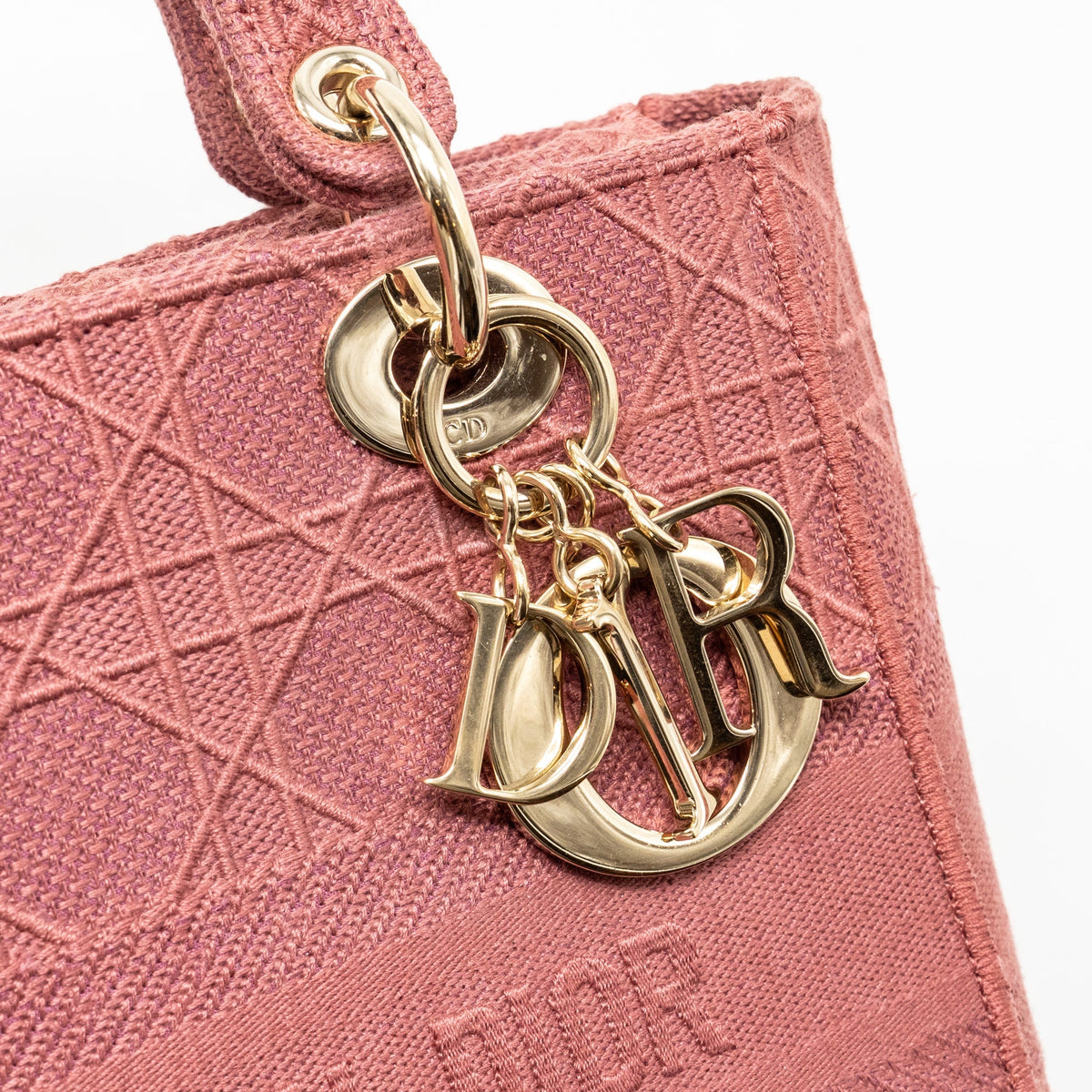 Dior medium Lady D-lite bag embroidery canvas pink LGHW