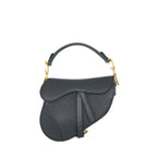 DIOR MINI SADDLE BAG GRAINED CALFSKIN BLACK GHW