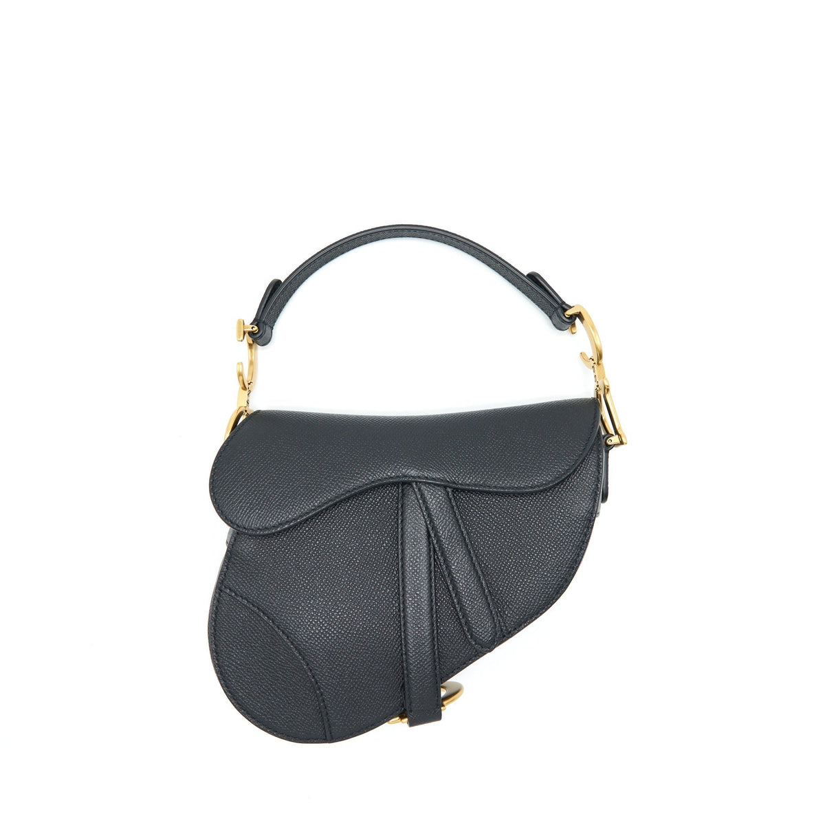 DIOR MINI SADDLE BAG GRAINED CALFSKIN BLACK GHW