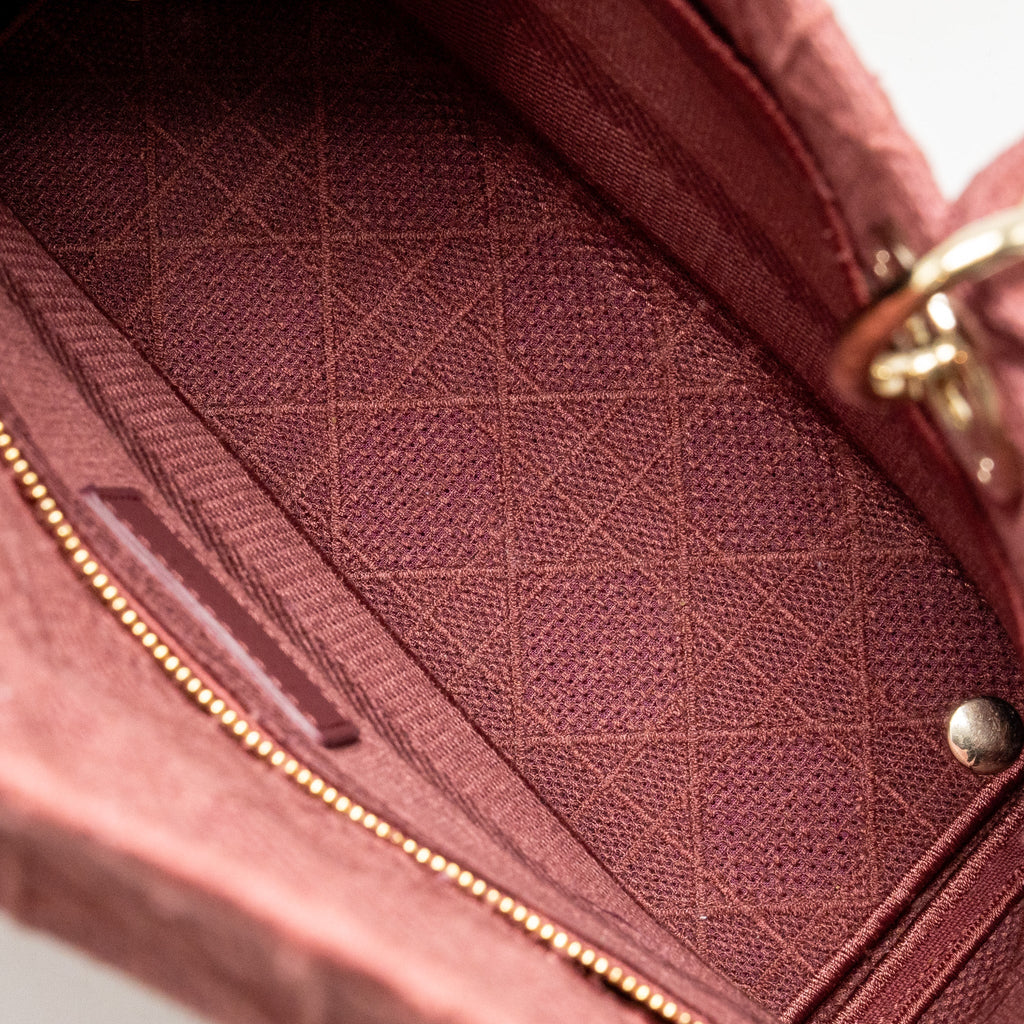 Dior medium Lady D-lite bag embroidery canvas pink LGHW