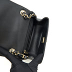 CHANEL MINI SQUARE FLAP BAG LAMBSKIN BLACK LGHW (MICROCHIP)