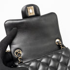 CHANEL MINI SQUARE FLAP BAG LAMBSKIN BLACK LGHW (MICROCHIP)