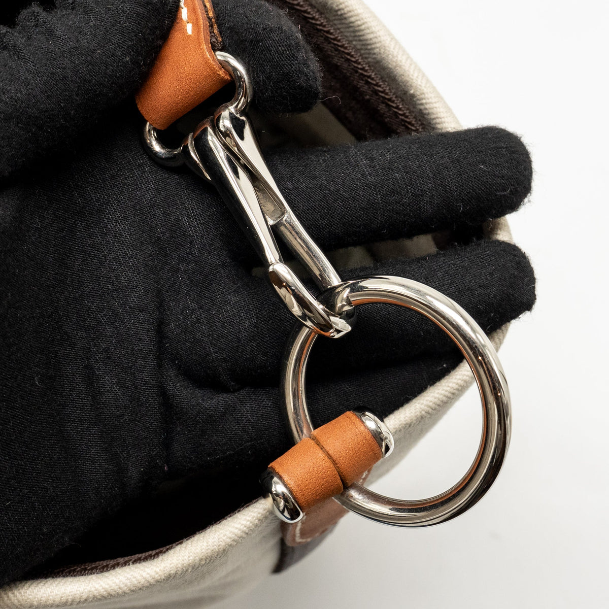 Hermes Sac De Pansage Toile Grooming Bucket Bag Canvas Craie/Gold SHW