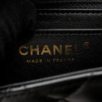 CHANEL MINI SQUARE FLAP BAG LAMBSKIN BLACK LGHW (MICROCHIP)