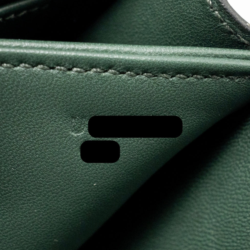 HERMES MINI CONSTANCE SHINY ALLIGATOR MISSISSIPPIENSIS VERT FONCE GHW