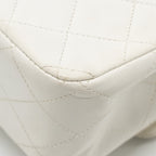 CHANEL VINTAGE MEDIUM CLASSIC DOUBLE FLAP BAG WHITE LAMBSKIN GHW