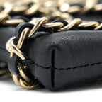 CHANEL PHONE POUCH WITH CHAIN LAMBSKIN BLACK LGHW